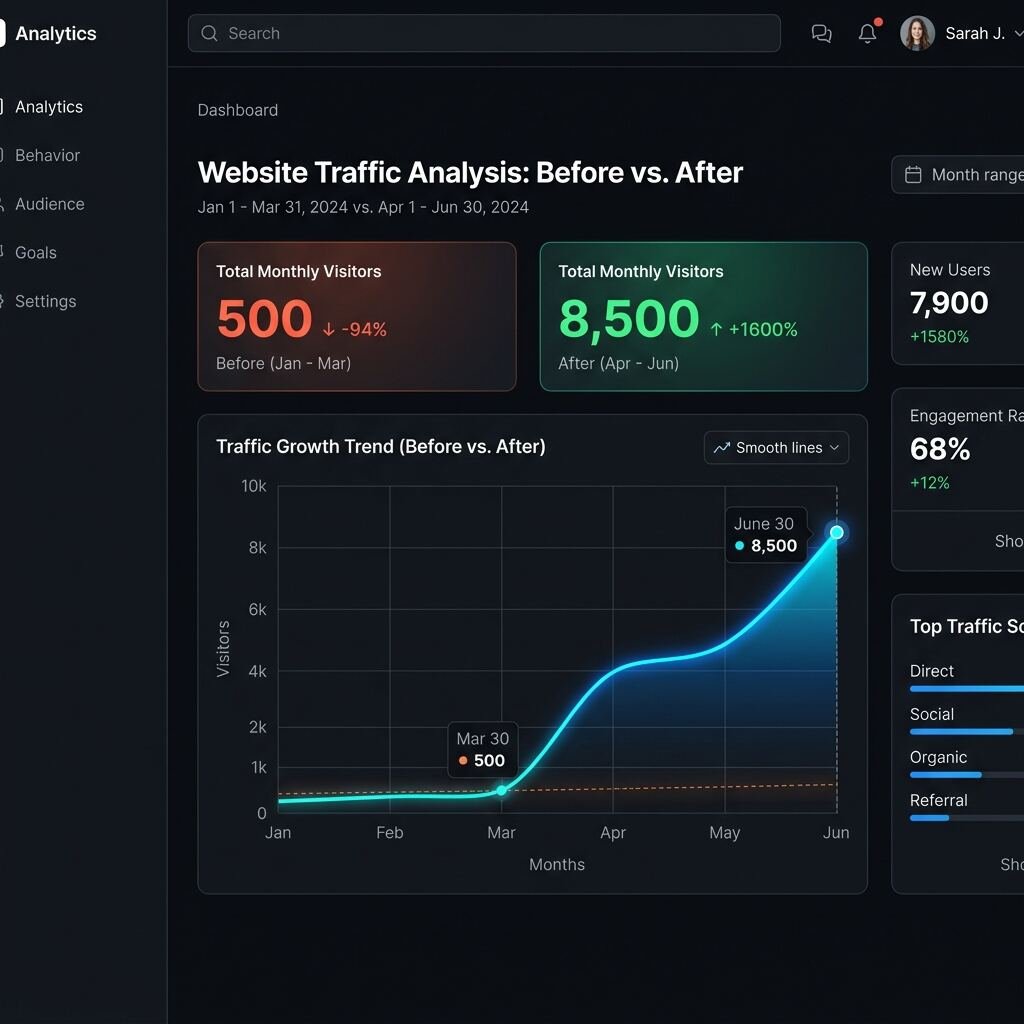 Traffic: +1,600% growth